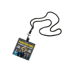 1/8" Polyester Cord Lanyardwith Bulldog Clip and 3 1/2"x3 1/2" ID Badge