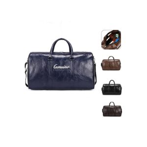 PU Leather Sport Gym Duffle Travel Bag