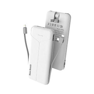 10000 mAh Power Bank with Built-in Cables