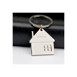 House Shaped Metal Keychain