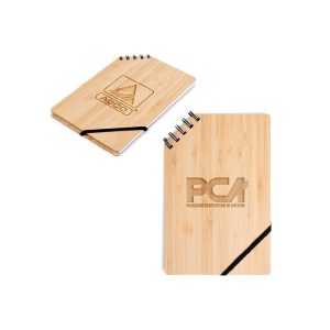 A5 Corner Spiral Bound Journal Book w/Bamboo Cover