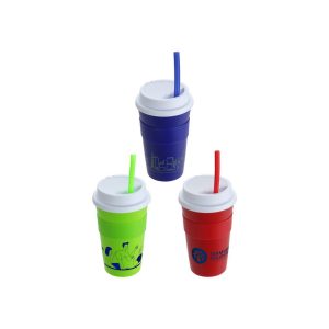 Bistro 14 oz Coffee Cupwith Silicone Sleeve + Straw