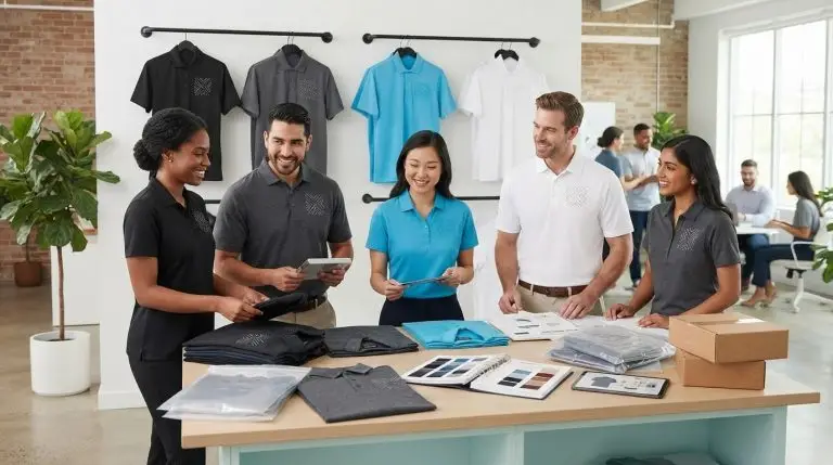 Custom Embroidered Polo Shirts in Bulk for Corporate Branding